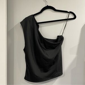 Dynamite Black One-Shoulder Blouse